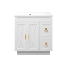 Амбра - 80 тумба белая с 2 ящ.