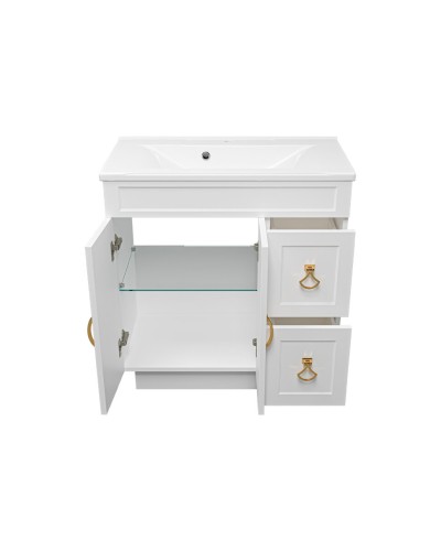 Амбра - 80 тумба белая с 2 ящ.