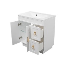 Амбра - 80 тумба белая с 2 ящ.