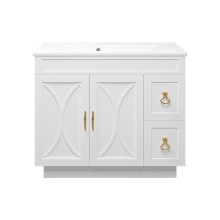 Амбра -100 Тумба белая с 2 ящ.