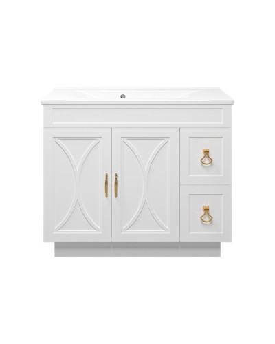 Амбра -100 Тумба белая с 2 ящ.