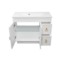 Амбра -100 Тумба белая с 2 ящ.