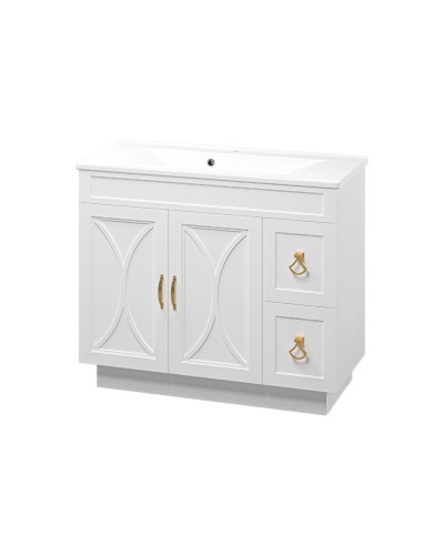 Амбра -100 Тумба белая с 2 ящ.