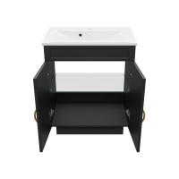 Амбра - 70 тумба прямая черная матовая