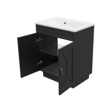 Амбра - 70 тумба прямая черная матовая