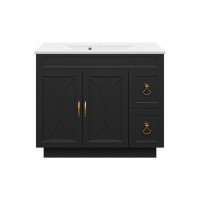 Амбра -100 Тумба черная матовая с 2 ящ.