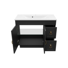 Амбра -100 Тумба черная матовая с 2 ящ.