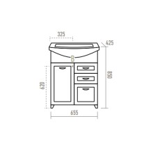 Дрея - 65 Тумба с 2-мя ящ. (корзина)