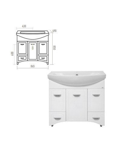 Дрея - 86 Тумба 2 ящ. (корзина)