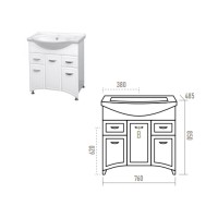 Дрея - 76 Тумба с 2 ящ.