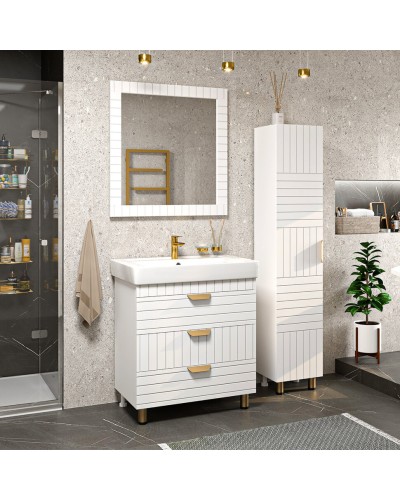 GLOSTER - 80 Тумба с 3 ящ. напольная, белый