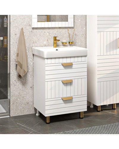 GLOSTER - 60 Тумба с 3 ящ. напольная, белый