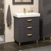 GLOSTER - 70 Тумба с 3 ящ. напольная, графит