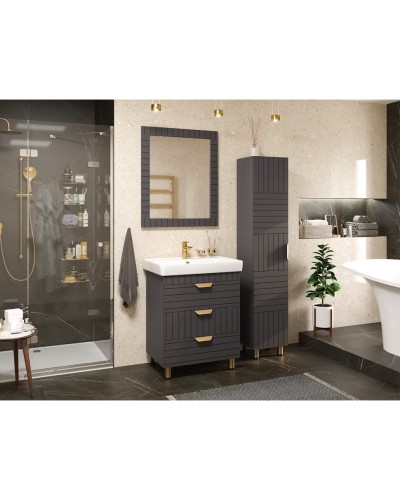 GLOSTER - 70 Тумба с 3 ящ. напольная, графит