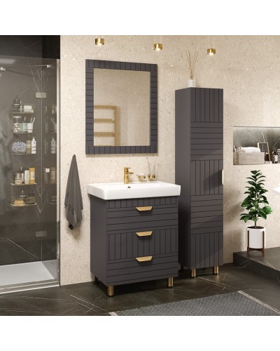 GLOSTER - 70 Тумба с 3 ящ. напольная, графит