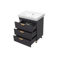 GLOSTER - 70 Тумба с 3 ящ. напольная, графит