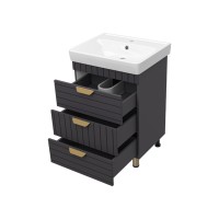 GLOSTER - 60 Тумба с 3 ящ. напольная, графит