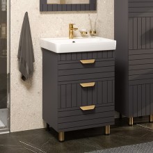 GLOSTER - 60 Тумба с 3 ящ. напольная, графит