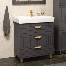 GLOSTER - 80 Тумба с 3 ящ. напольная, графит