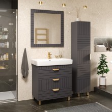 GLOSTER - 80 Тумба с 3 ящ. напольная, графит