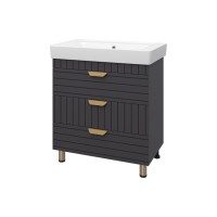 GLOSTER - 80 Тумба с 3 ящ. напольная, графит