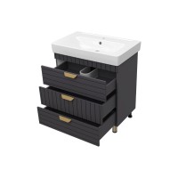 GLOSTER - 80 Тумба с 3 ящ. напольная, графит