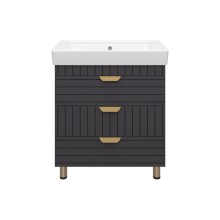 GLOSTER - 80 Тумба с 3 ящ. напольная, графит