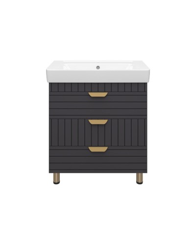 GLOSTER - 80 Тумба с 3 ящ. напольная, графит