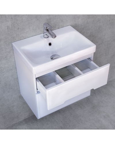 Тумба под раковину Jorno Moduo Slim 50 Mod.01.50/P/W подвесная Белый глянец