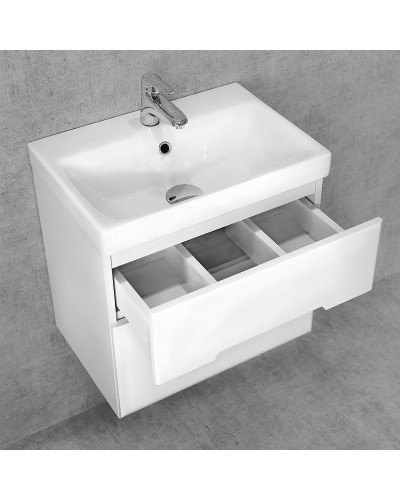 Тумба под раковину Jorno Moduo Slim 60 Mod.01.60/P/W подвесная Белый глянец