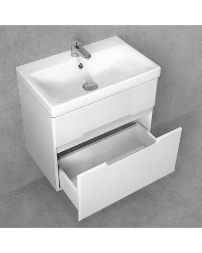 Тумба под раковину Jorno Moduo Slim 60 Mod.01.60/P/W подвесная Белый глянец