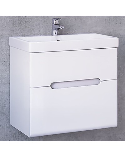 Тумба под раковину Jorno Moduo Slim 60 Mod.01.60/P/W подвесная Белый глянец