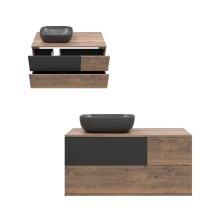 Коломбо -100 Тумба подвесная 2 ящ. с отталк. лев. ДСП (Дуб Галифакс)