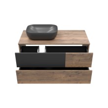 Коломбо -100 Тумба подвесная 2 ящ. с отталк. лев. ДСП (Дуб Галифакс)