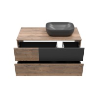 Коломбо -100 Тумба подвесная 2 ящ. с отталк. прав. ДСП (Дуб Галифакс)