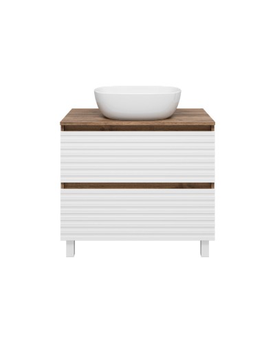 DAKOTA - 80 Тумба напольная 2 ящ.  (ДСП (Дуб Гал/ Белый)