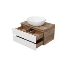 DAKOTA - 80 Тумба подвесная 2 ящ. (ДСП (Дуб Гал/ Белый)