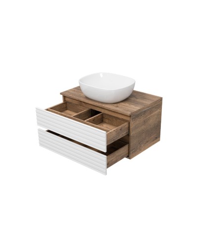 DAKOTA - 80 Тумба подвесная 2 ящ. (ДСП (Дуб Гал/ Белый)