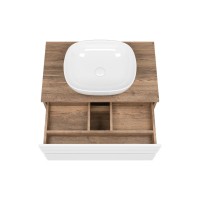 DAKOTA - 80 Тумба подвесная 2 ящ. (ДСП (Дуб Гал/ Белый)