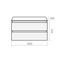 DAKOTA -100 Тумба подвесная 2 ящ. (ДСП (Дуб Гал/ Белый)