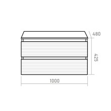 DAKOTA -100 Тумба подвесная 2 ящ. (ДСП (Дуб Гал/ Белый)