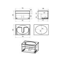 ENFIDA - 70 Тумба подвесная черная мат. эмаль 1 ящ.  (Энфида)
