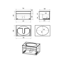 ENFIDA - 70 Тумба подвесная черная мат. эмаль 1 ящ.  (Энфида)