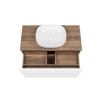 DAKOTA -100 Тумба напольная 2 ящ.  (ДСП (Дуб Гал/ Белый)