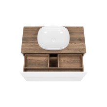 DAKOTA -100 Тумба напольная 2 ящ.  (ДСП (Дуб Гал/ Белый)