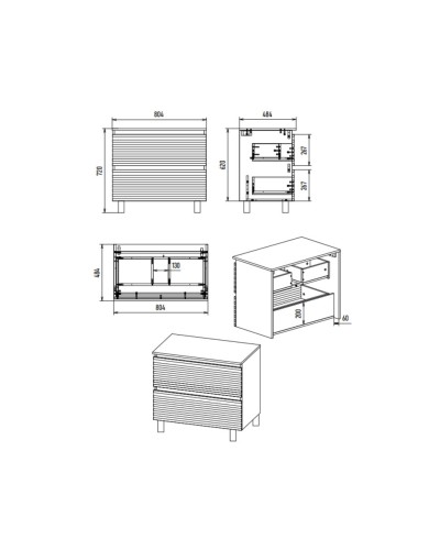 DAKOTA - 80 Тумба подвесная 2 ящ. (ДСП (Дуб Гал/ Белый)