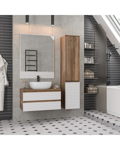 DAKOTA - 80 Тумба подвесная 2 ящ. (ДСП (Дуб Гал/ Белый)