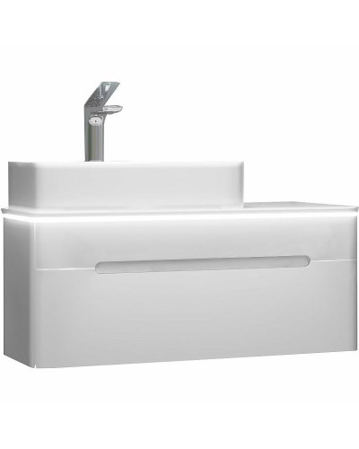 Тумба под раковину Jorno Shine 90 Shi.01.90/P/W подвесная Белый глянец