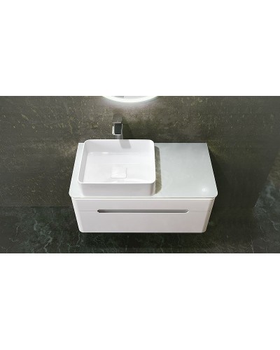 Тумба под раковину Jorno Shine 90 Shi.01.90/P/W подвесная Белый глянец