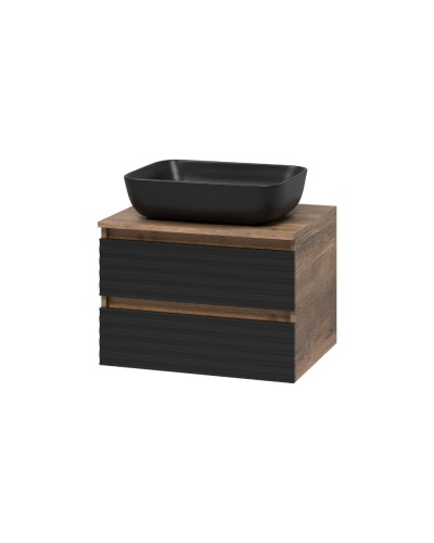 DAKOTA - 60 Тумба подвесная 2 ящ. (ДСП (Дуб Гал. Черный кварц)